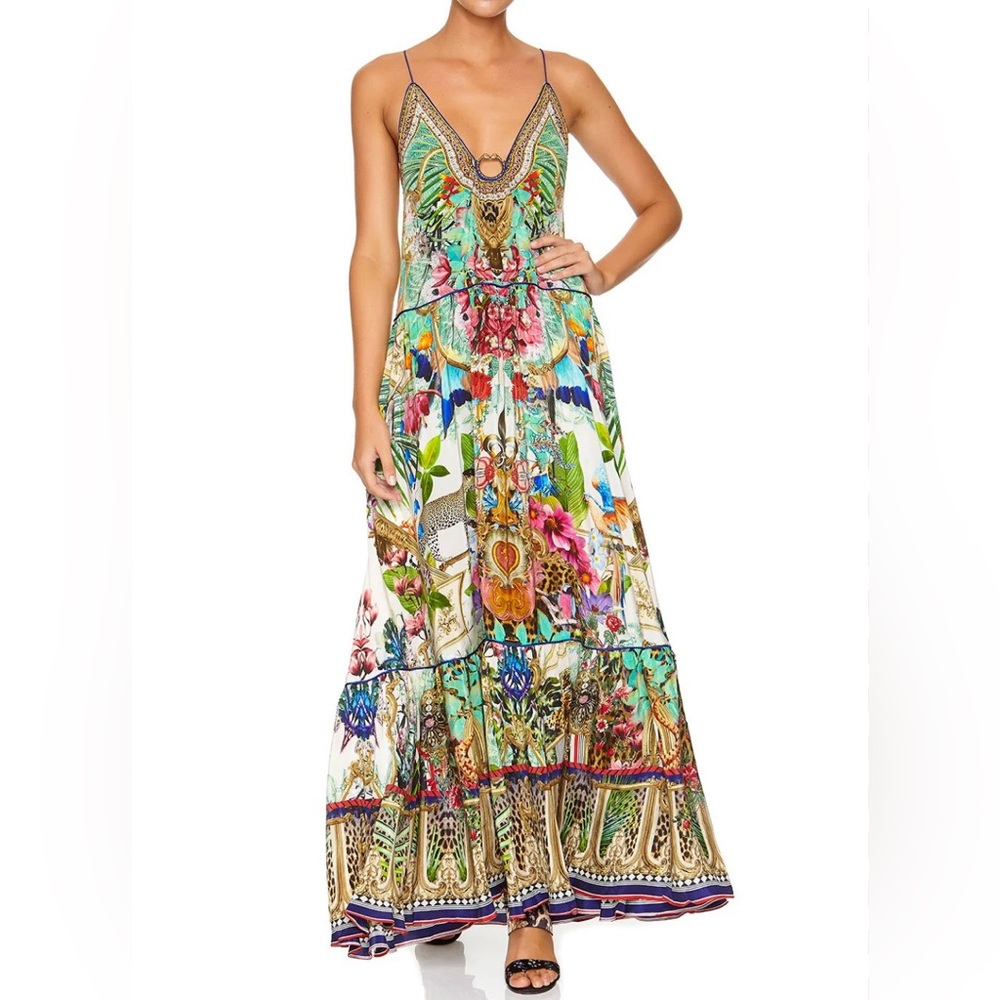 Silk U ring maxi dress  Camilla
